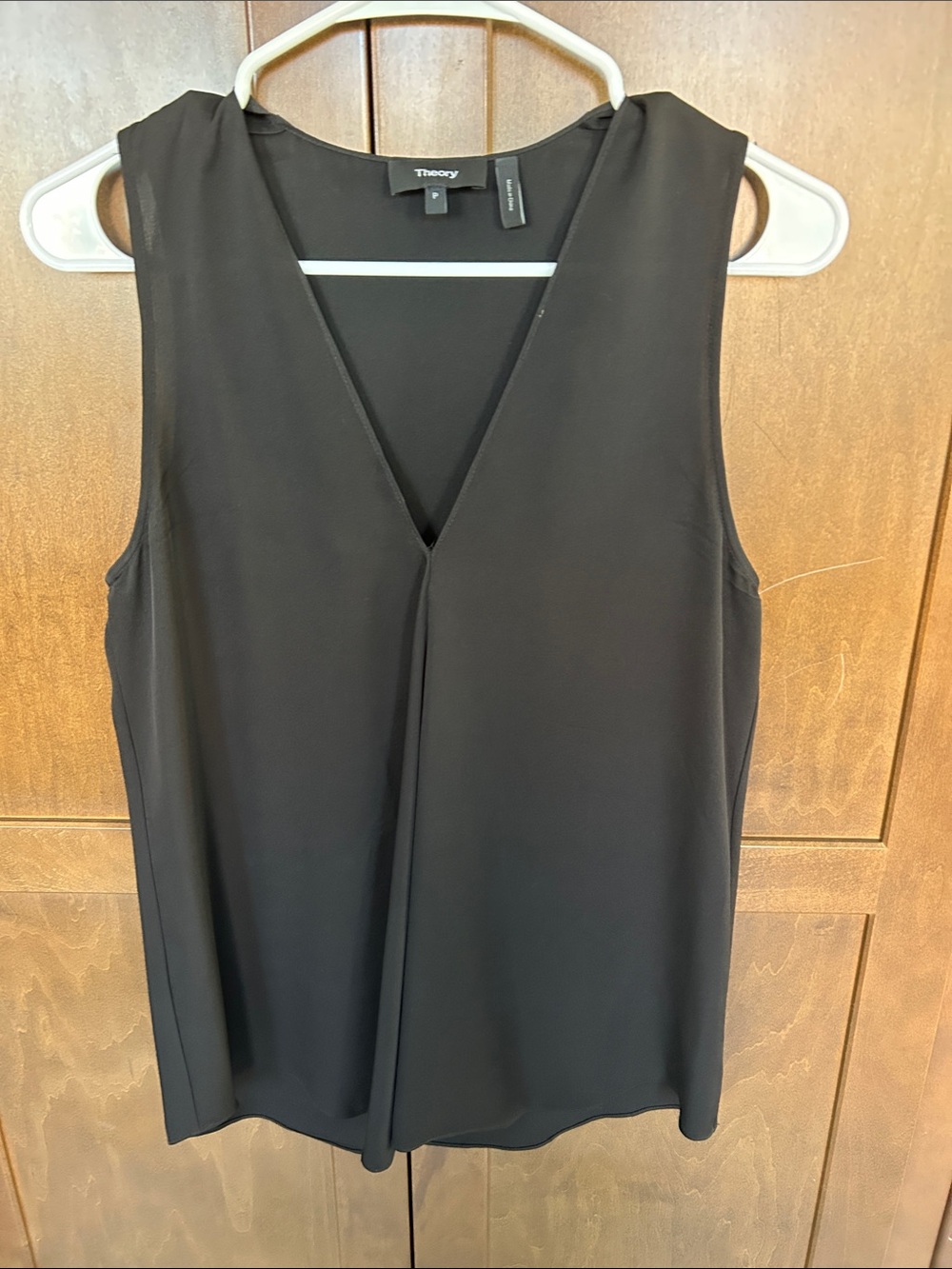 Theory Black Sleeveless V-Neck Blouse